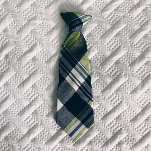 GAP Other - Baby Gap • Plaid Clip On Tie Navy and Green Baby Boys OS